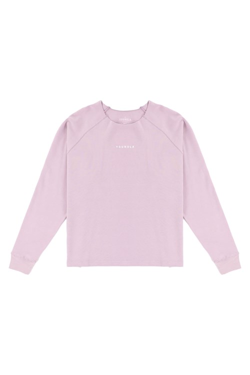 YoungLA 815 Raw Neck Cloud Longsleeves Lavande | 945-BYWXZQ