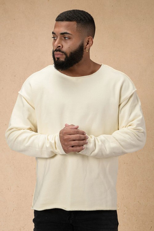 YoungLA 816 Terry Raw Cut Reversible Longsleeves Off-White | 857-EBXDTC