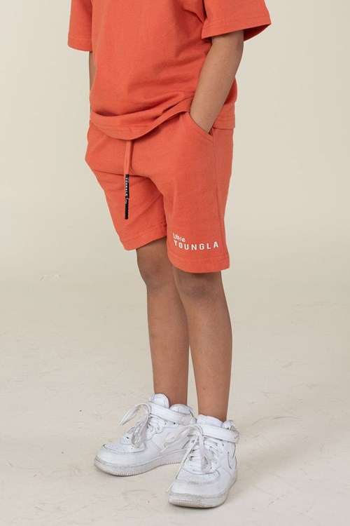 YoungLA L101 High-Density Logo Shorts Orange | 825-WLUMNY