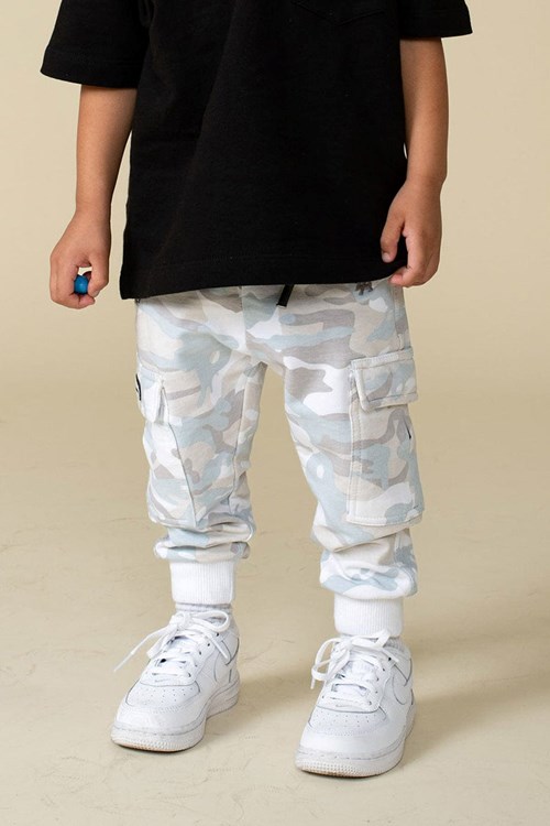 YoungLA L225 Cargo Joggers Camouflage Blanche | 574-IYDKTM