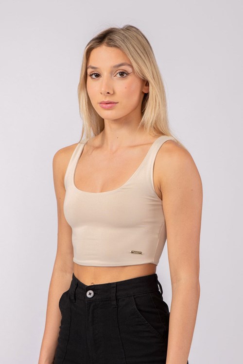 YoungLA W304 Scoop Neck Crop Tank Noir | 095-ZONTPF