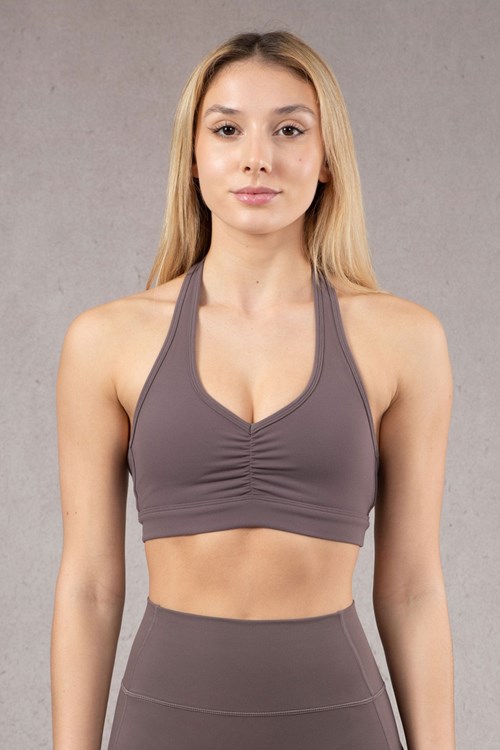 YoungLA W320 Power Backless Sports Bra Plum Truffle | 716-WGARUN