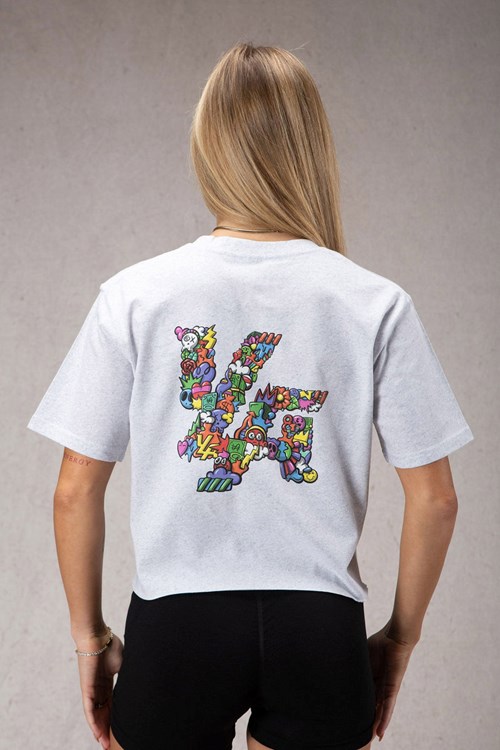 YoungLA W421 Trippy Oversized Tee Blanche | 957-PFYTLW