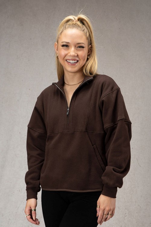 YoungLA W504 Throwback Pullover Marron | 957-AKPHUD